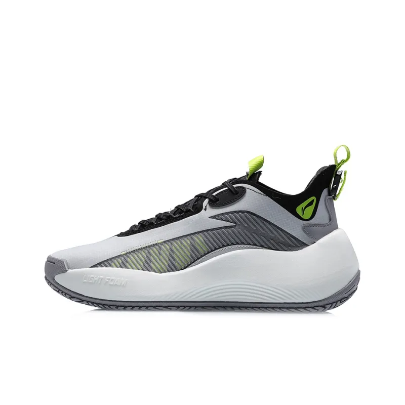 LiNing Badfive 1 Cushioning Anti-Slip And Wear-Resistant Low-Top Basketball Shoes White Black Green-0