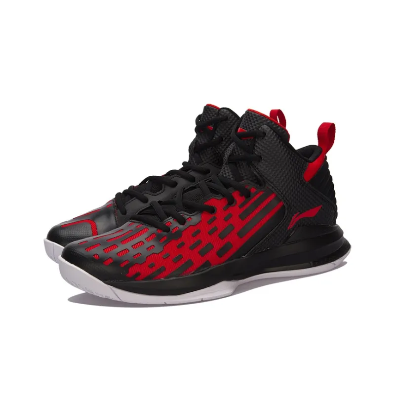 LINING Killer Whale III Basketball Shoes Unisex High-Top Red/Black-2