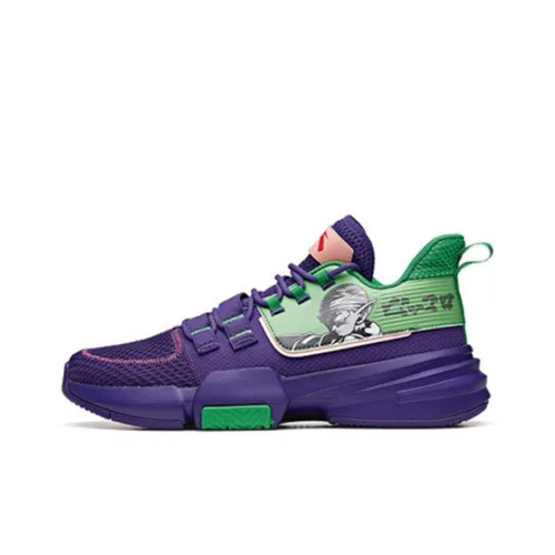 ANTA Frivolous Series Basketball Shoes Men Low-Top Purple Green