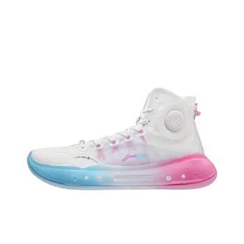 LINING YuShuai 14 Boom Basketball Shoes Men High Top Standard White/Moon White Blue