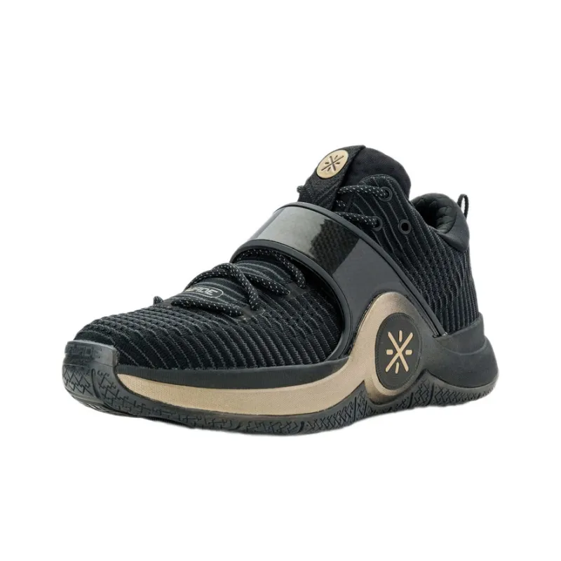 LiNing WOW 6 Anti Slip Wear Resistant Low Top Basketball Shoes Men's Black Gold-1
