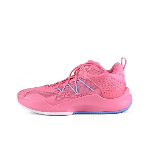 LINING SONIC 8 Basketball Shoes Men Mid-Top Pink/White