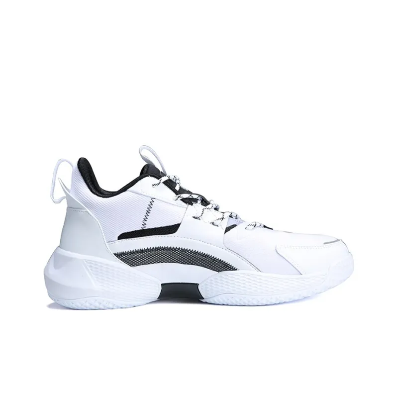 PEAK Cushioning Support Low Top Performance Basketball Shoes Men's White Black-1