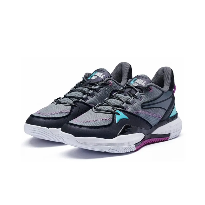 361° Slip Resistant, Abrasion Resistant, Lightweight Low Top Basketball Shoes Men's Black Gray-2