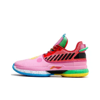 LiNing WOW 7 Cushioning Anti Slip And Wear Resistant Low Top Basketball Shoes Pink