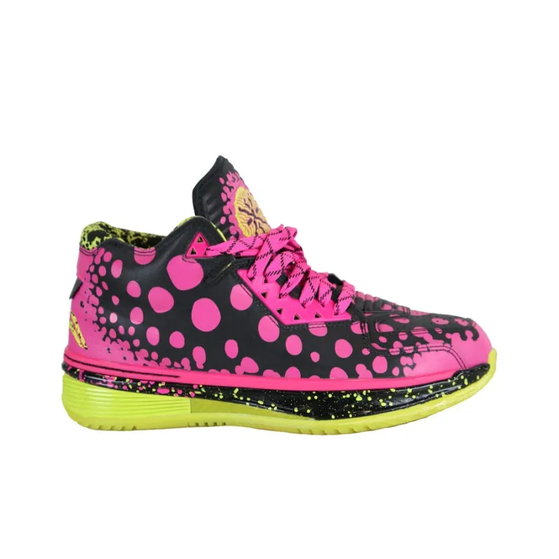 LiNing WAY OF WADE Anti Slip And Wear Resistant Rebound Mid Top Basketball Shoes Men's Black Pink Yellow-1