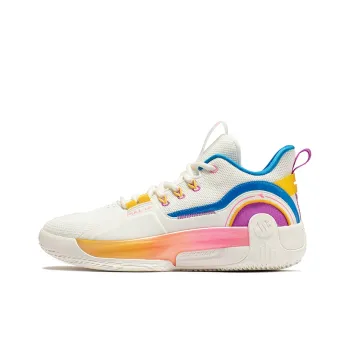 361° Ag Volley Q BOOM Technology Wear Resistant Slip Resistant Mid Top Performance Basketball Shoes Men's White Yellow