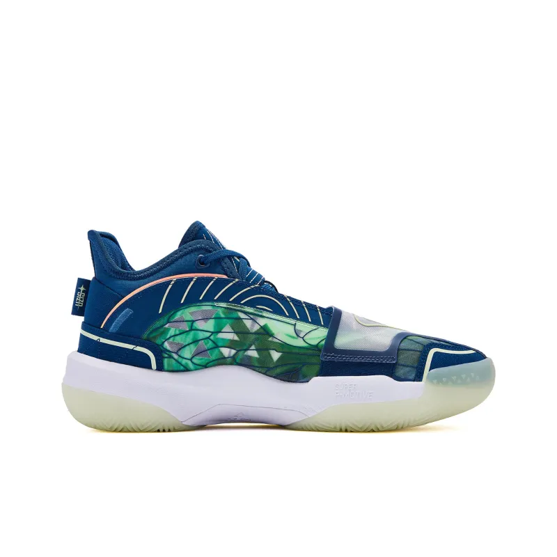Uzis X PEAK State Extremely Large Triangle 1.0 Basketball Shoes Men Mid Top Port Blue/White-2