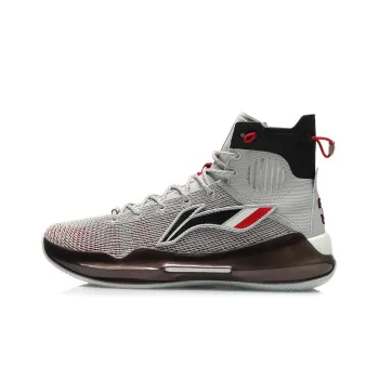 LiNing YuShuai 13 Boom CJ PE Cushioning Anti Slip And Wear Resistant High Top Basketball Shoes Gray