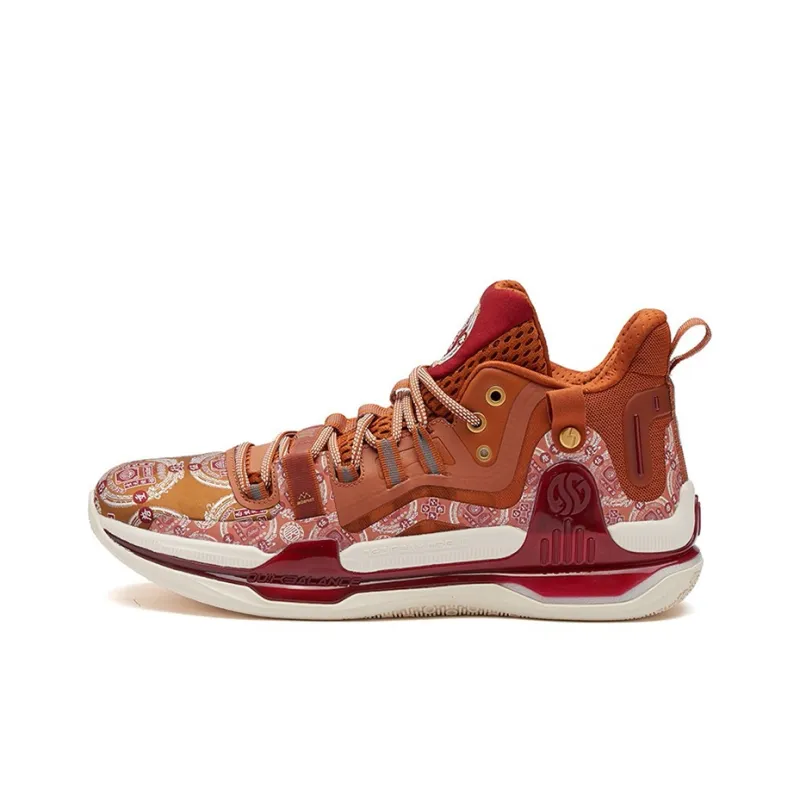 361° AG1 Pro Aaron Gordon 1 Wear Resistant Slip Resistant Mid Top Performance Basketball Shoes Men's Brown Red-0