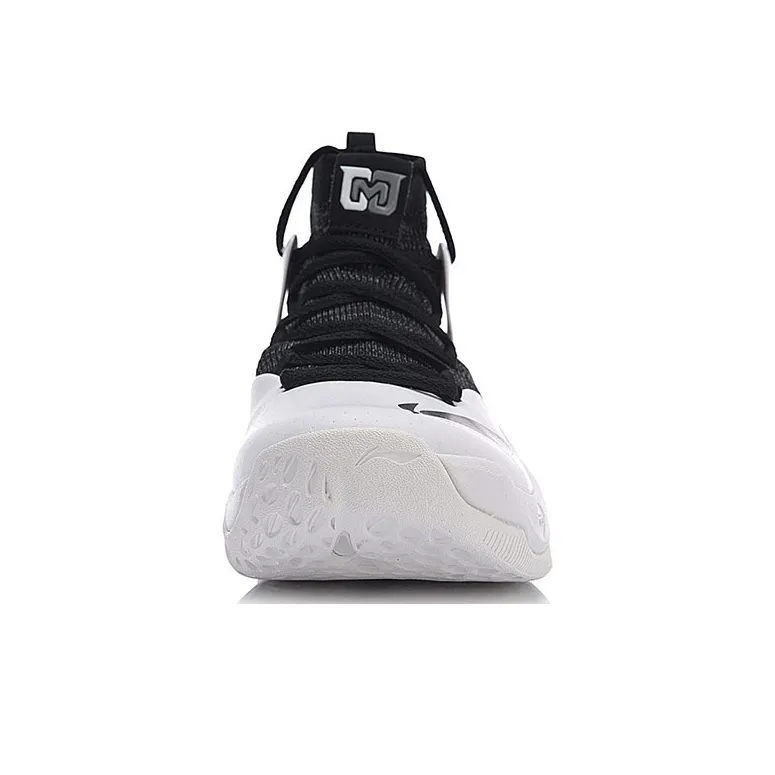 LiNing SONIC 6 V2 Cushioning Anti-Slip And Wear-Resistant High-Top Basketball Shoes Black White-3