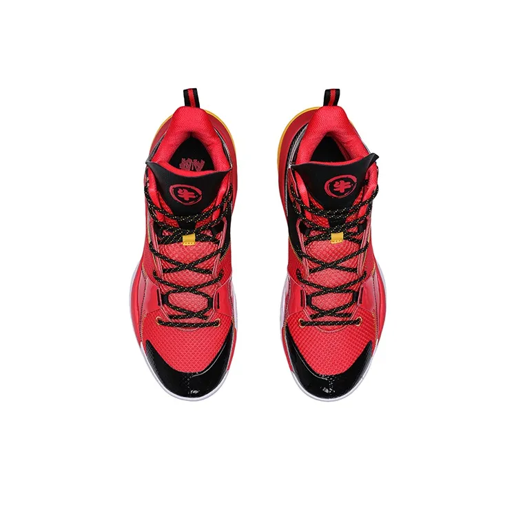 LiNing Power 7 V2 Cushioning Anti Slip Wear Resistant Coverage Support Rebound High Top Basketball Shoes Red Black-3