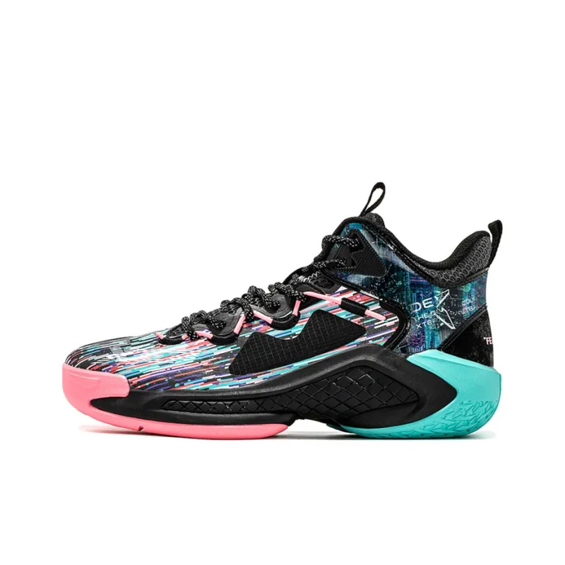 XTEP Raid Cushioning Anti Slip And Wear Resistant High Top Basketball Shoes Black-0