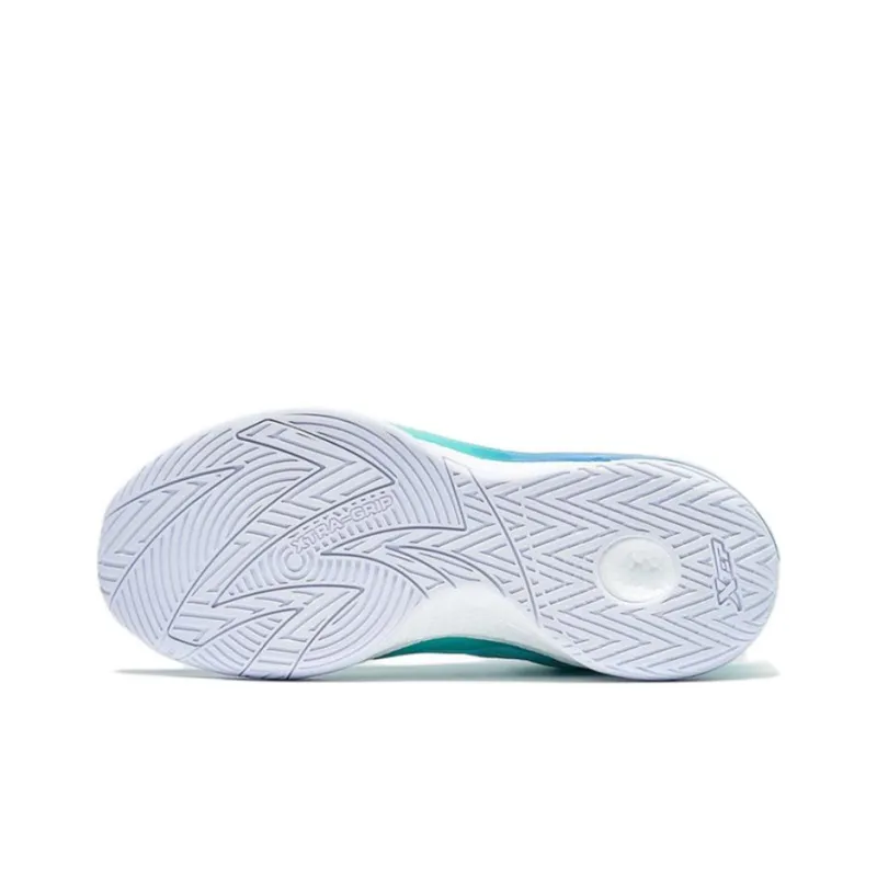 XTEP Light Attack Anti Slip Wear Resistant Breathable Coverage Support Mid Top Basketball Shoes Men's Green Blue-3