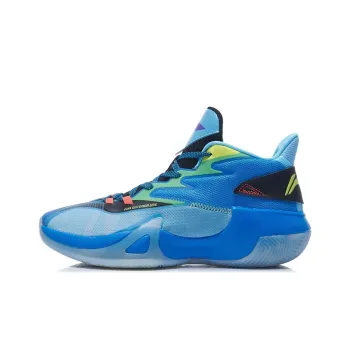 LiNing Sprint SE Cushioning Anti Slip Wear Resistant Coverage Support Rebound Mid Top Basketball Shoes Men's Blue
