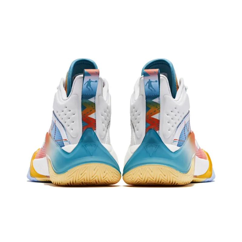 QIAODAN Poisonous Fangs 1.0 Basketball Shoes Men Low Top White-4