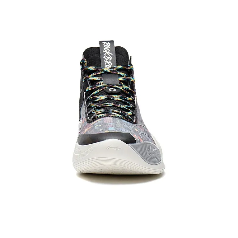 LiNing CJ-1 CJ 1 Anti-Slip And Wear-Resistant Lightweight Mid-Top Basketball Shoes Black White-4