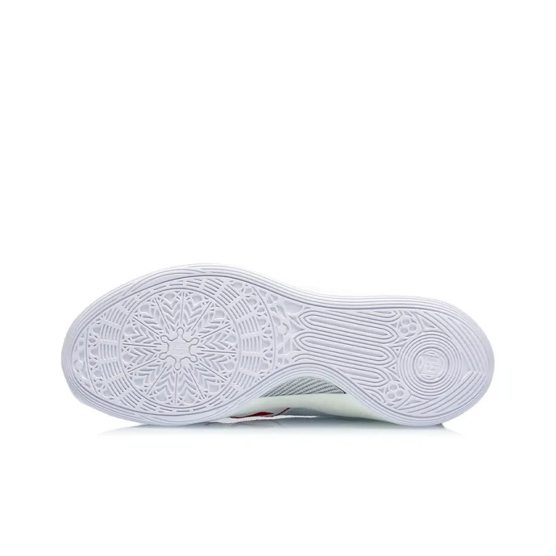 LiNing CJ-1 CJ 1 Wear-Resistant Slip-Resistant Cushioning Mid-Top Performance Basketball Shoes White Red-3