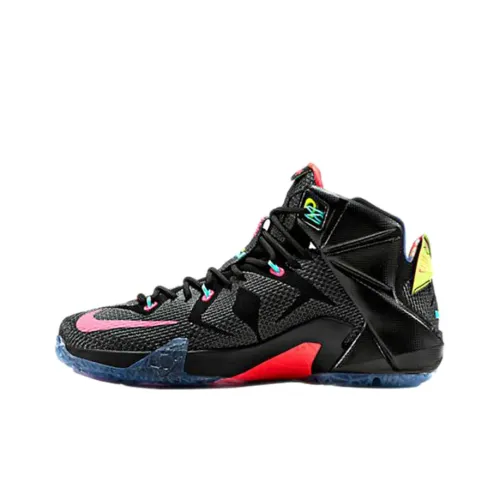 Nike Lebron 12 Basketball Shoes Men Mid-Top Black/Red