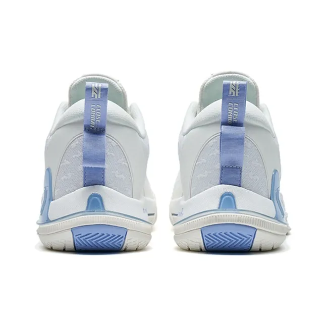 XTEP Melee 1 Cushioning Anti Slip And Wear Resistant Low Top Basketball Shoes Men's White Blue-4