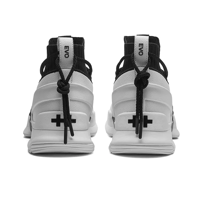 EQLZ EQUALIZER Zero Evo Basketball Shoes Unisex High Top Black/White-4