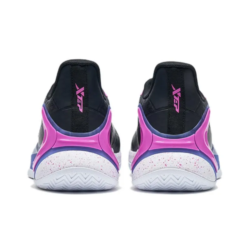 XTEP Lightning Anti Slip Wear Resistant Performance Basketball Shoes Men's Black Purple-2