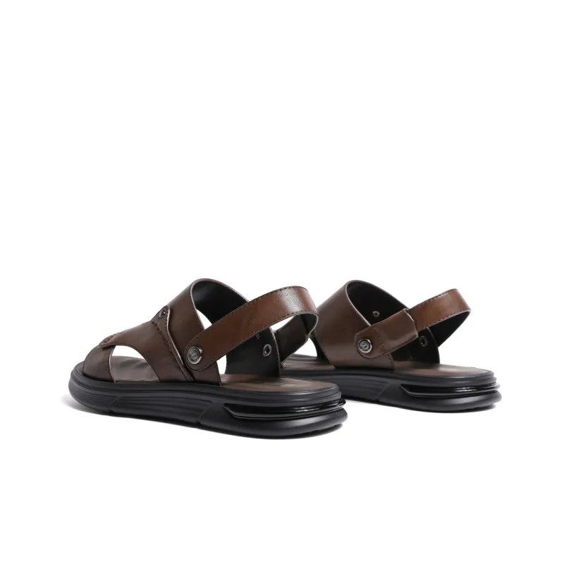 BELLE Stylish Sandals Men's Black Brown-3