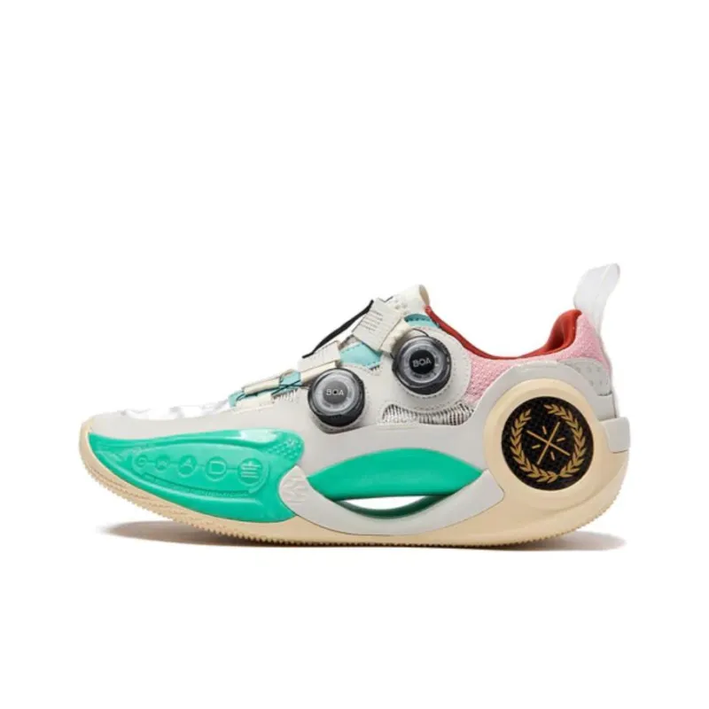 LINING WOW 9 Basketball Shoes Men Low Top White/Pink/Blue-0