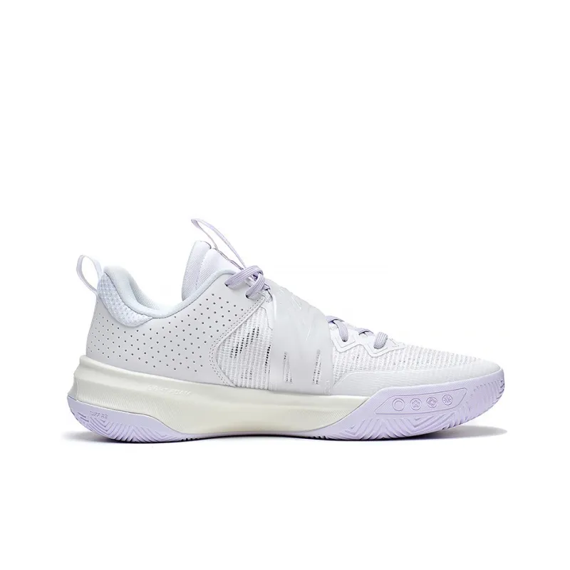 LiNing Liren3 TEAM Abrasion Resistant Breathable Low Top Professional Basketball Shoes Men's Standard White-1
