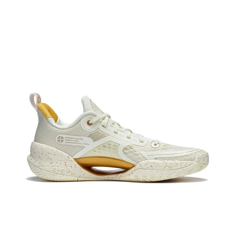 LiNing Super Light V2 Breathable Support Cushioning Wear Resistant Rebound Low Top Basketball Shoes Men's Beige Brown-1