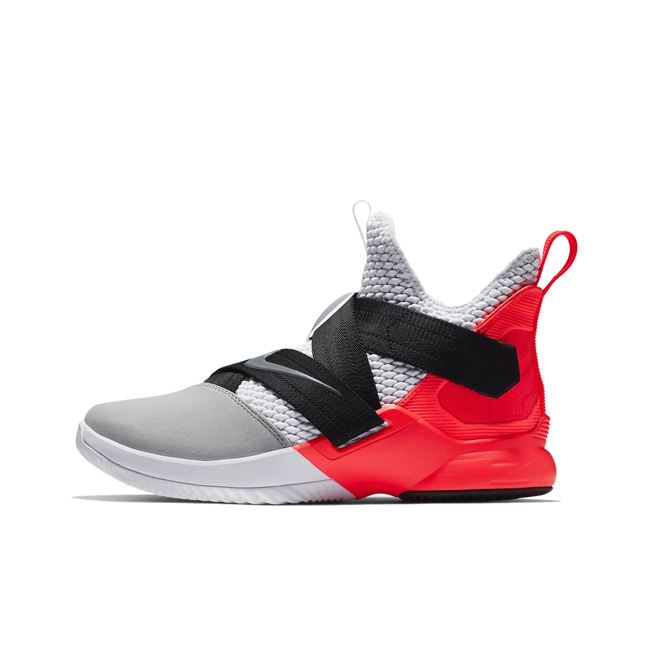 Nike Zoom Soldier 12 Basketball Shoes Men Mid top White Red POIZON