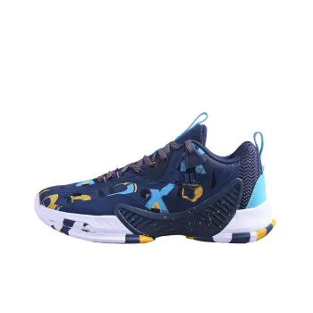 XTEP Lin Storm Collection Anti Slip And Wear Resistant Breathable Low Top Basketball Shoes Blue White