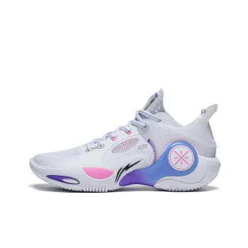 LiNing Wade Fission 8 Cushioned Slip Resistant Abrasion Resistant Low Top Basketball Shoes Men's White Blue Purple Pink