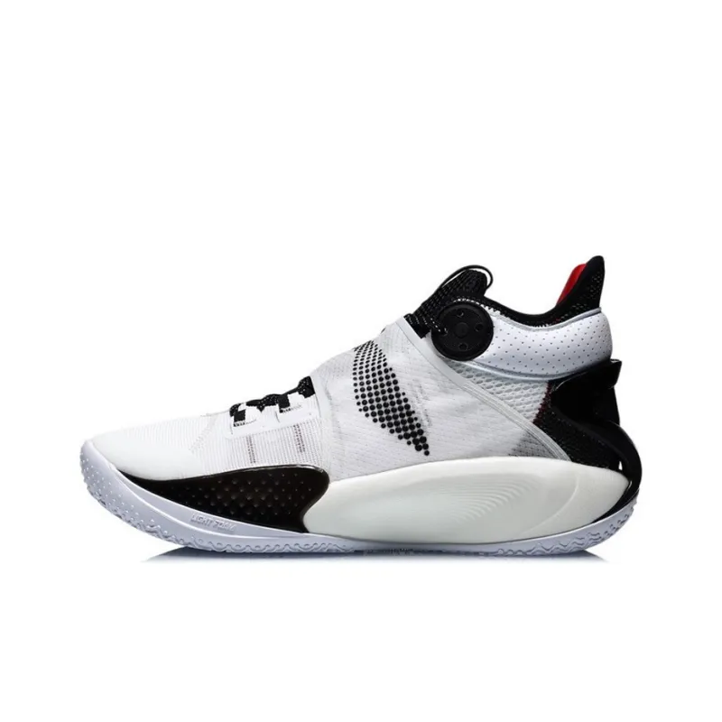 LiNing SONIC 9 Cushioned Slip Resistant Mid Top Basketball Shoes Unisex White PE Sponsored Edition-0