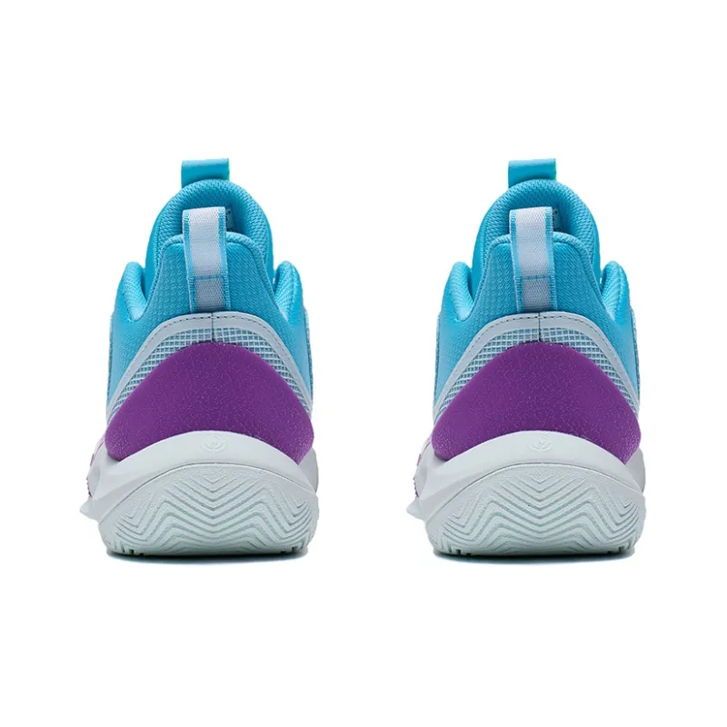 LiNing SONIC Team Slip Resistant Support Rebound Low Top Basketball Shoes Men's Blue Purple-3