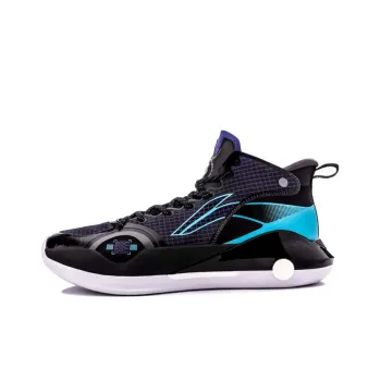 LiNing YuShuai 15 䨻 Cushioning Anti Slip Wear Resistant Coverage Support Rebound Mid Top Basketball Shoes Black Blue