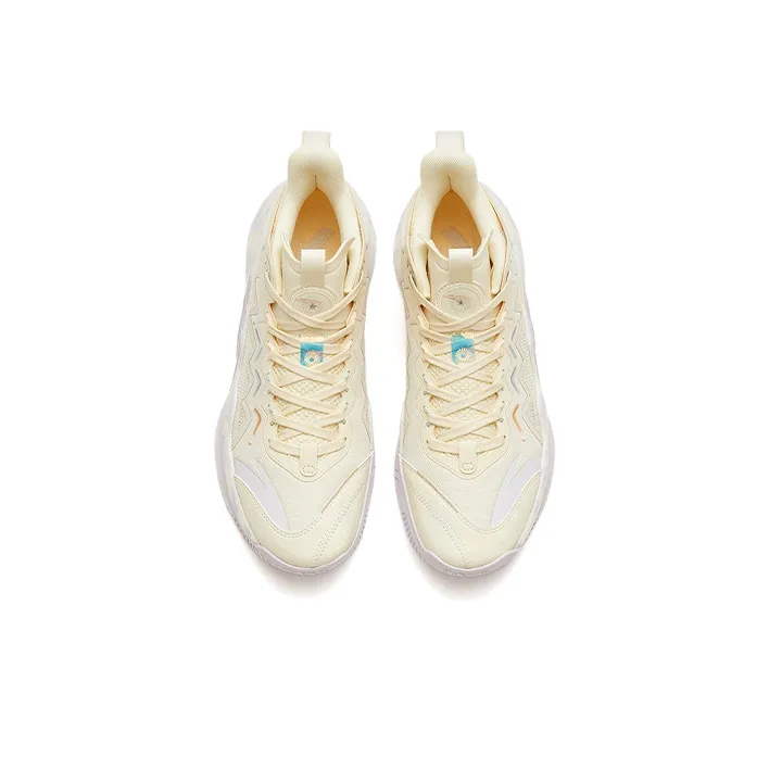 Anta Magic Cement Cushioning, Slip Resistant, And Abrasion Resistant Low Top Basketball Shoes Beige Yellow-2