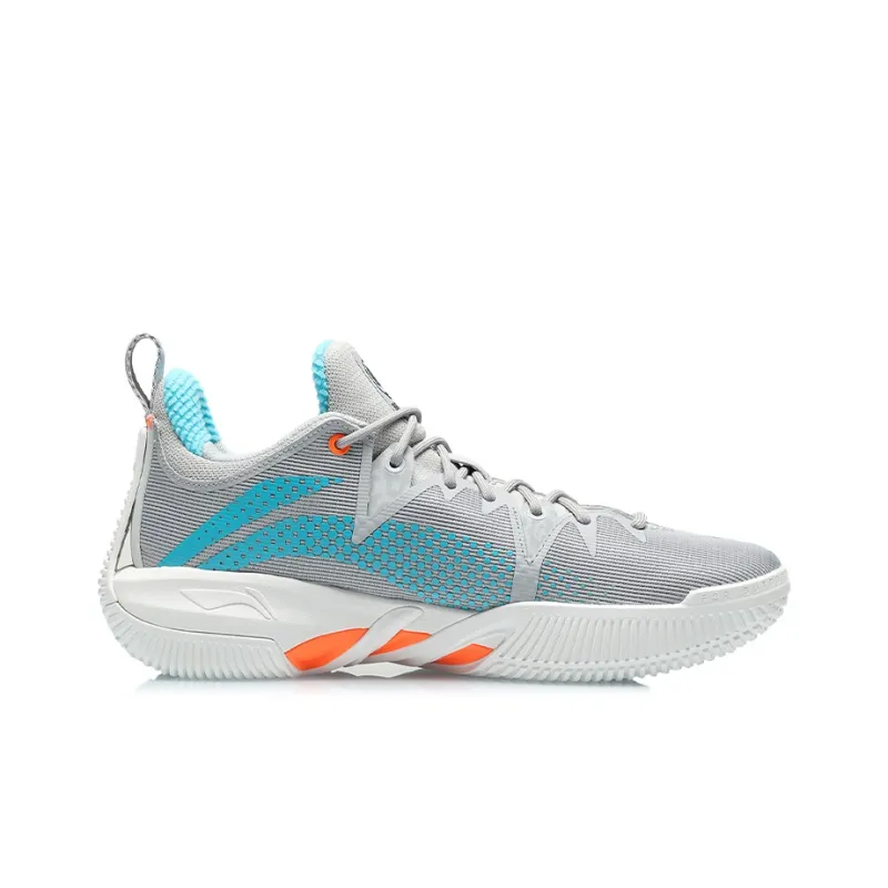 LiNing Badfive 1 Badfive Cushioning Support Impact Resistant Low Top Basketball Shoes Men's Gray White-1