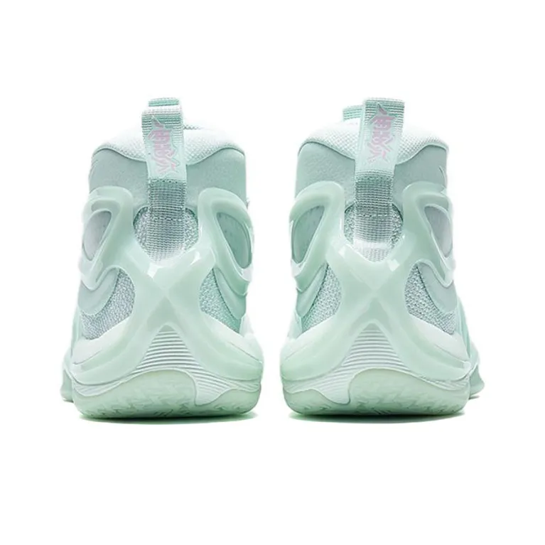 XTEP Battle 1.0 Cushioning Anti Slip And Wear Resistant High Top Performance Basketball Shoes Men's Green Pink-3
