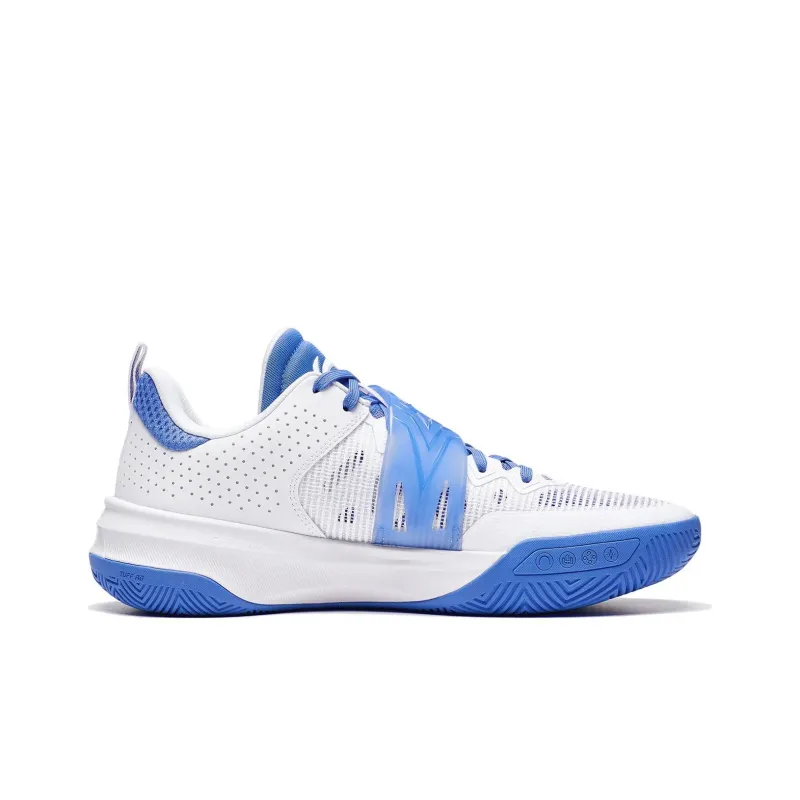 LiNing Liren3 TEAM Cushioning Anti Slip And Wear Resistant Low Top Basketball Shoes Men's White Blue-1