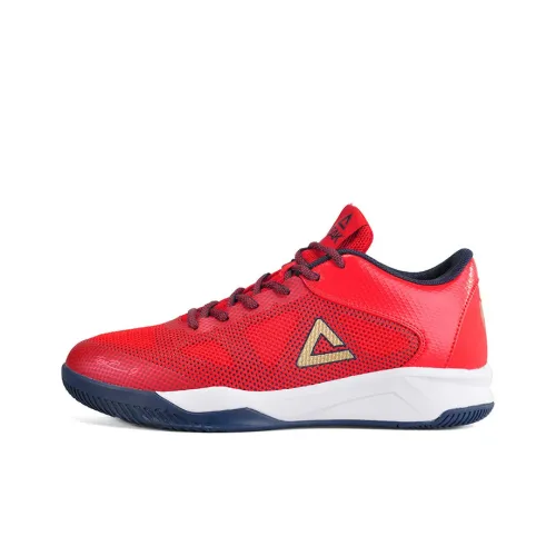 PEAK Basketball Shoes Men Low-Top Pickle Red