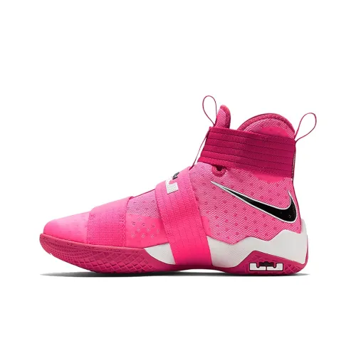 Nike Zoom Soldier 10 Basketball Shoes Men High-Top Black/Rose Pink/Metallic Silver