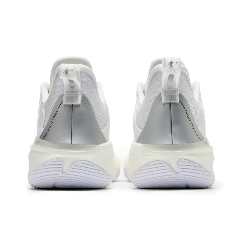 QIAODAN FE1.0 Early Morning Anti Slip And Wear Resistant Lightweight Rebound Low Top Basketball Shoes Men's White-2