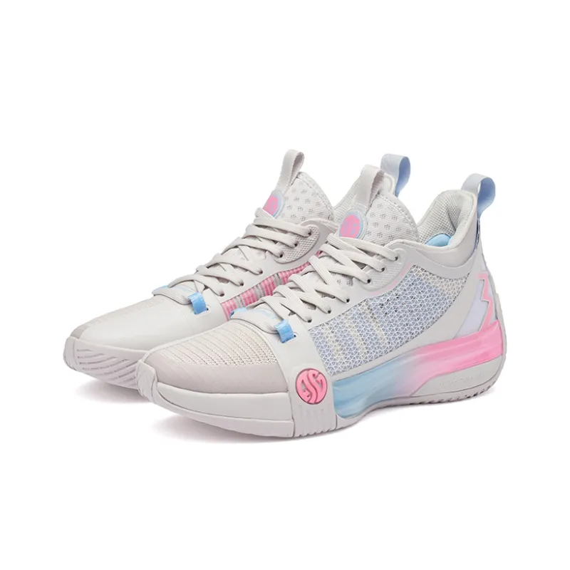 361° Chan 3 MOD Wear Resistant Slip Resistant Mid Top Performance Basketball Shoes Men's Gray Pink-3