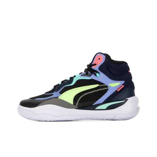 PUMA Playmaker Basketball Shoes Men High-Top Black/Cyan/Purple