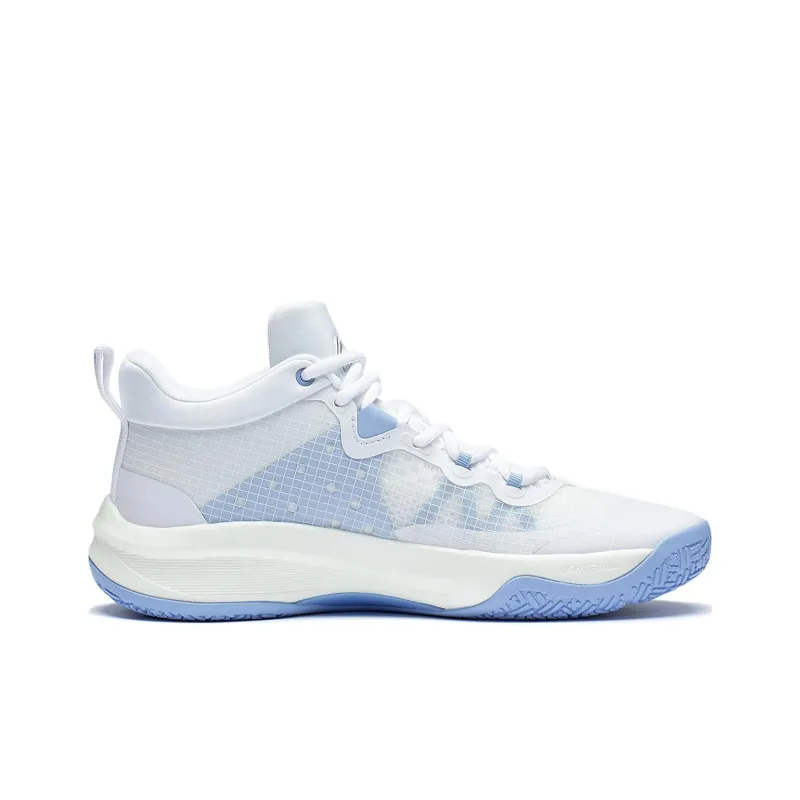 LiNing Cushioning, Slip Resistant, Abrasion Resistant, Breathable Coverage Low Top Basketball Shoes Men's White Blue-1