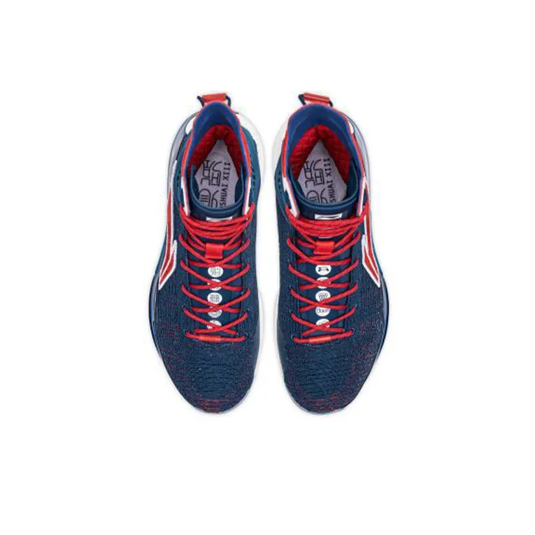 LiNing YuShuai 13 Cushioning Anti Slip And Wear Resistant High Top Basketball Shoes Men Blue Red-3