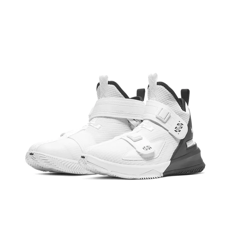 Nike Zoom Soldier 13 FlyEase Cushioned Slip Resistant High Top Performance Basketball Shoes GS Black White-2