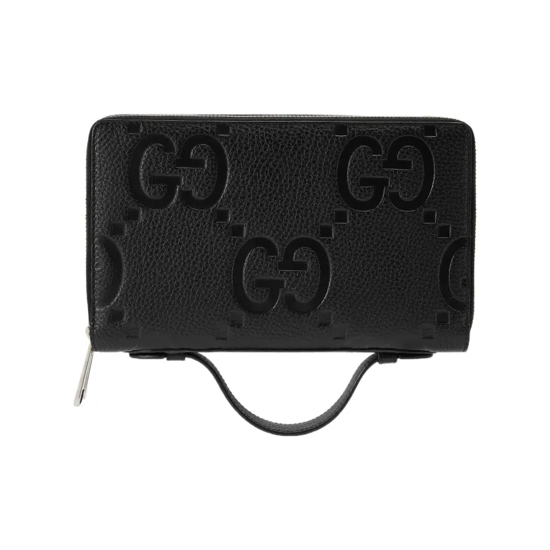GUCCI Leather Document Bag Travel Bag Men's Black-1