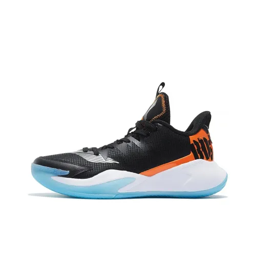 LINING Storm Low Basketball Shoes Men High-Top Black/Orange